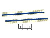 Разъем PLS-40 штекер шаг 2.54мм gold синий