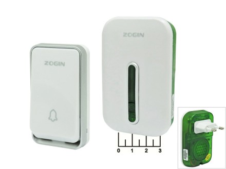 Звонок 220V беспроводной + кинетическая кнопка Zogin