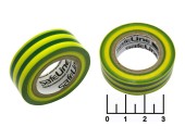 Изолента 0.15мм*15мм*5м желто-зеленая Safeline Master