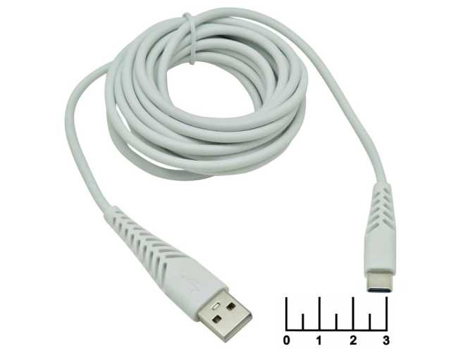 Шнур USB-Type C 3м пластик SZX SS-206 (5-933F) (быстрая зарядка)