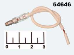 Клемма круглая штекер на проводе 1*0.75мм 13см белая с изоляцией (DJ211СБИМ)