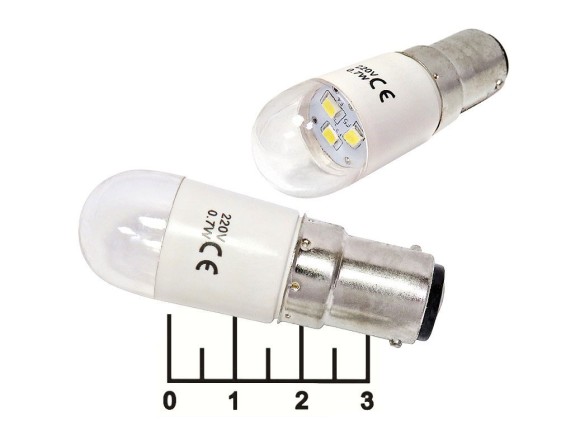 Лампа светодиодная 220V 0.7W BA15D LED 3 для швейных машин 2 контакта (1008658)