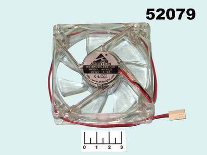 Вентилятор 12V 0.19A 80*80*25мм AV-8025 с подсветкой зеленый (разъем 2pin)