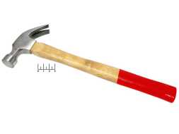 Молоток + гвоздодер с деревянной ручкой 25см LOM (4987613)