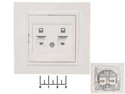 Розетка-2 для компьютерной сети 6-категории EL-BI Zena белая