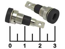 Клемма банан гнездо в панель черная (ZP-009/Z009)