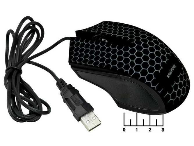 Мышь компьютерная USB проводная Smartbuy SBM-334-K (черная)