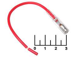 Клемма круглая гнездо на проводе 1*0.75мм 13см красная с изоляцией (5016/DJ221СБ)