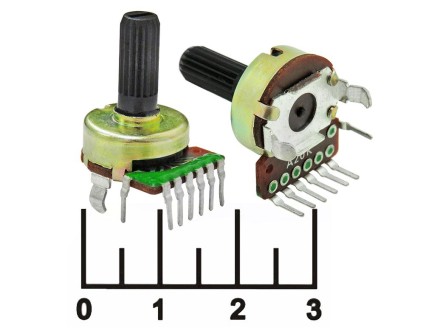 Резистор переменный 2*100 кОм A (6+1pin) F-166KP (+69) (4585A)