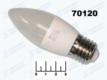Лампа светодиодная 220V 7W E27 2700K белый теплый свеча матовая Feron LB-97 (25758) (560lm)