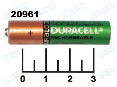 Аккумулятор AAA 1.2V 0.75A Duracell Ni-MH