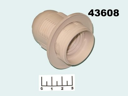 Патрон для лампы E27 с кольцом (люстра) импортный белый