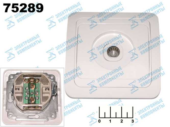 Розетка TV проходная Universal (Валери) белая