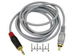 Шнур 1RCA-AUD 3.5 моно 1.8м (тату)