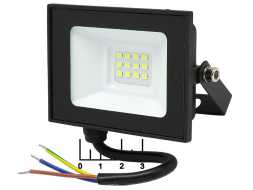 Прожектор светодиодный 220V 10W 12LED 6500K белый холодный General IP65 (403109) (-40...+40C)
