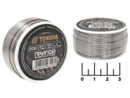 Припой 1мм 200гр олово(60%) свинец(40%) с флюсом Tundra 2296226 на катушке