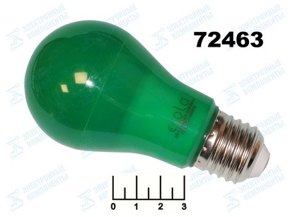 Лампа светодиодная 220V 8W E27 зеленая A55 матовая Ecola (55*108) K7CG80ELY
