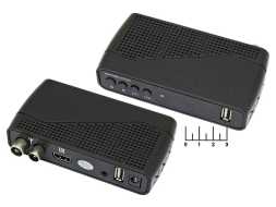 Ресивер цифровой телевизионный DVB-T2C Орбита OT-DVB16 + медиаплеер  (шнур 3RCA-AUD 3.5 4 контакта)