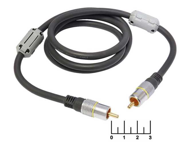 Шнур 1RCA-1RCA 1м gold металл (фильтр) Luxmann