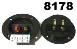 Клемма банан 2 гнезда gold пластик круглая 82мм (10-0046)