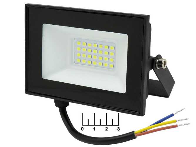 Прожектор светодиодный 220V 30W 24LED 6500K белый холодный General IP65 (403111) (-40...+40C)