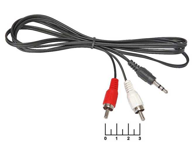 Шнур 2RCA-AUD 3.5 стерео 1.2м пластик