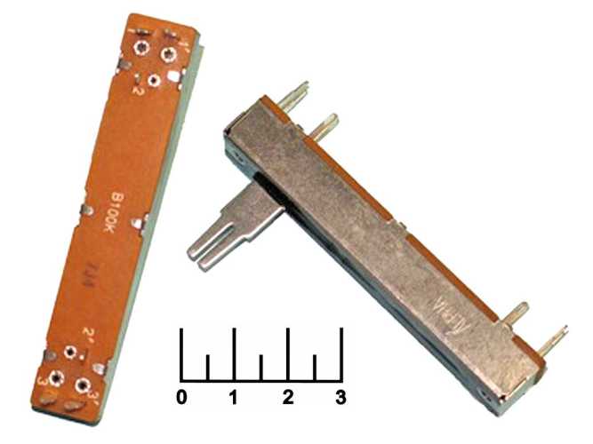 Резистор переменный 2*50 кОм RA4530F-20-20A1-A50K (+19) ползунковый