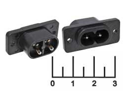 Разъем питания 2pin C7 гнездо восьмерка в панель (AC-035)