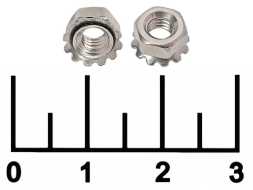 Гайка М4 с зубчатой шайбой (1 штука)