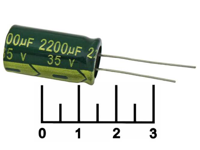 Конденсатор электролитический ECAP 2200 мкФ 35В 2200/35V 1325 105C Vent