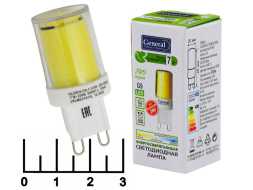 Лампа светодиодная 220V 7W G9 6500K белый холодный General COB (керамика) (681650)