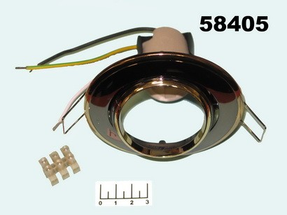 Светильник для лампы E14 R50 встраиваемый поворотный Feron 301 черный металлик-золото