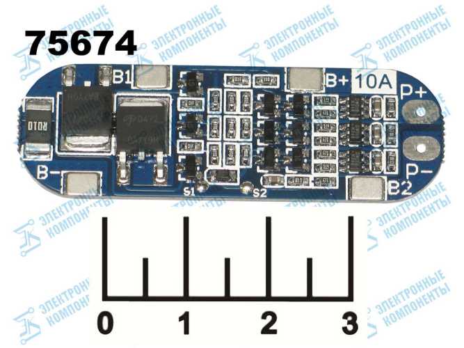 Контроллер заряда для литиевых элементов 11.1V 10A BMS 3S HX-3S-FL10A-A с балансиром
