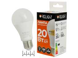 Лампа светодиодная 220V 20W E27 3000K белый теплый A60 Relight (6020-2730)