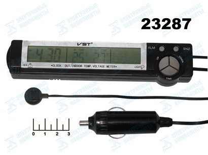 Часы цифровые VST-7043V авто с датчиком температуры