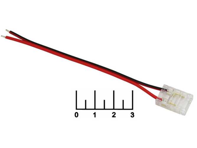 Разъем для LED ленты 10мм 2pin на проводе 10см COB