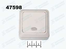 Выключатель 1-клавишный накладной TDM (Ладога) белый с индикацией (SQ1801-0009)