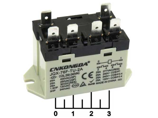 Реле ~220V 25A/277V JQX-76F-TU-2A (RGF2OU900)