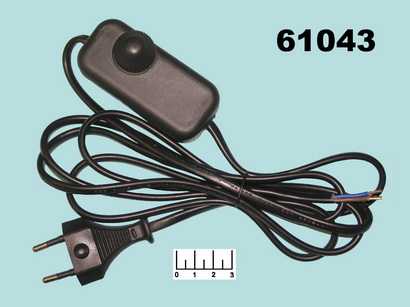 Шнур электрический без земли с диммером 200W 2м (вилка прямая/плоская) Feron (черный) DM103 (23059)