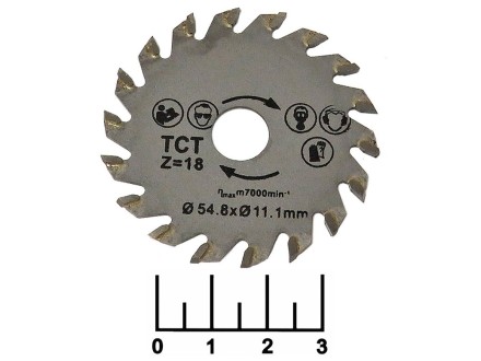 Пила дисковая 54.8*11.1*1.8мм (Z=18) HSS по дереву
