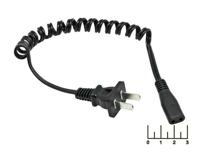 Шнур сетевой 2pin C1 для электробритвы 0.7м витой