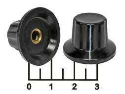 Ручка на вал 6мм черная K17-2 (винтовой зажим)