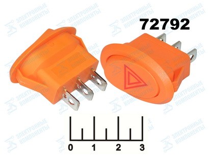 Выключатель 250/10 IRS-1C оранжевый овал 3 контакта (KCD-4)