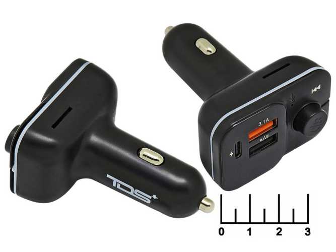 Модулятор MP3/FM/2USB/Type C + bluetooth 5V 3.1A (TS-CAF19)