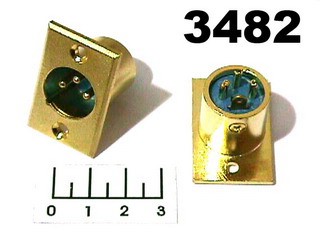 Разъем XLR штекер в панель под 2 винта gold TD-398