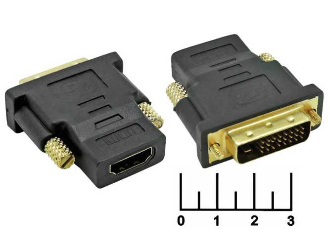 Переходник DVI штекер/HDMI гнездо gold (HAP-009)