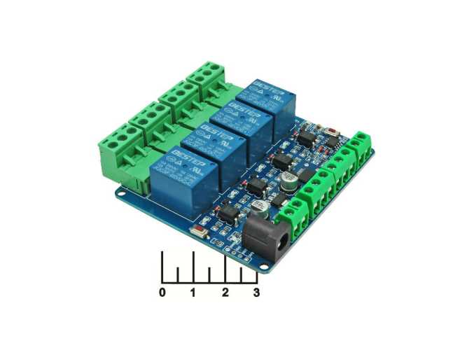 Радиоконструктор 4 канальный релейный модуль 5V RS485