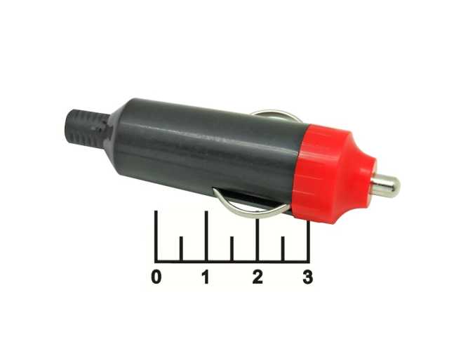 Разъем питания автомобильный штекер прикуривателя под пайку (3-400)