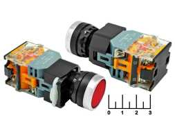 Кнопка 220/10 220V 10A LA38-11DN красная без фиксации (LA38-11D) (подсветка 220V)