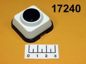 Кнопка для электрозвонка белая квадратная (клавиша черная круглая) Прима